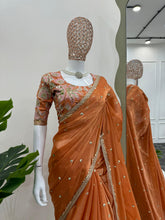 New Partywear Jimmy Chu Fabric Sequence n Embroidered Fancy Designer Saree